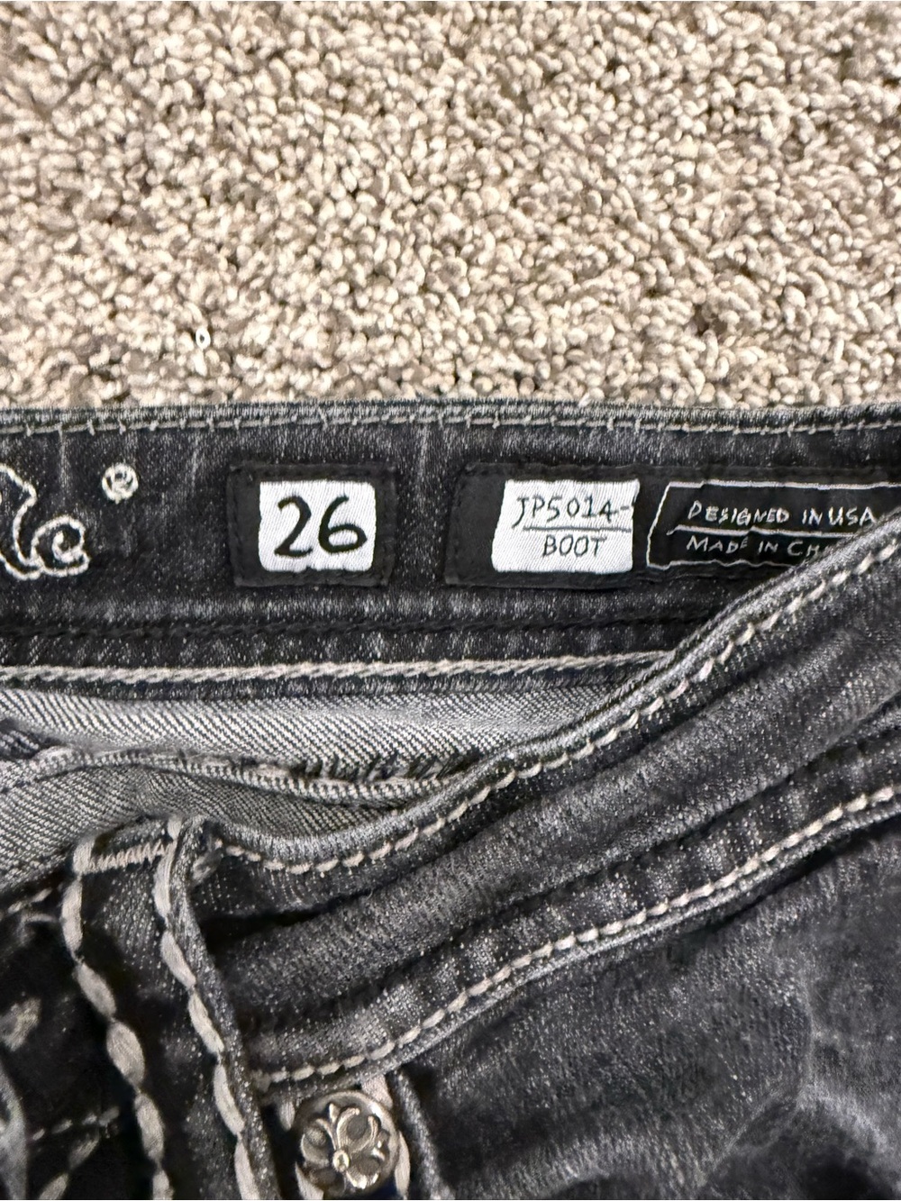 Miss Me Women's Dark Gray Bootcut Jeans - Picture 4 of 6